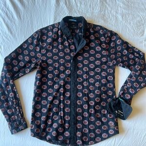 Scotch and soda, long sleeve button-down "off piste" size medium with pattern